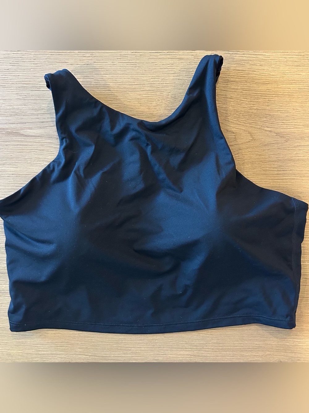 Athleta Conscious Crop Bikini Top Black XL D-DD